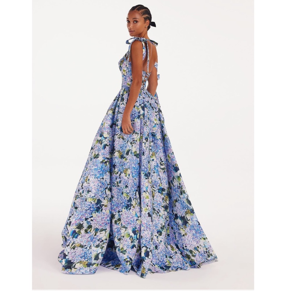 Milla Blue Hydrangea Strapped Maxi Dress
